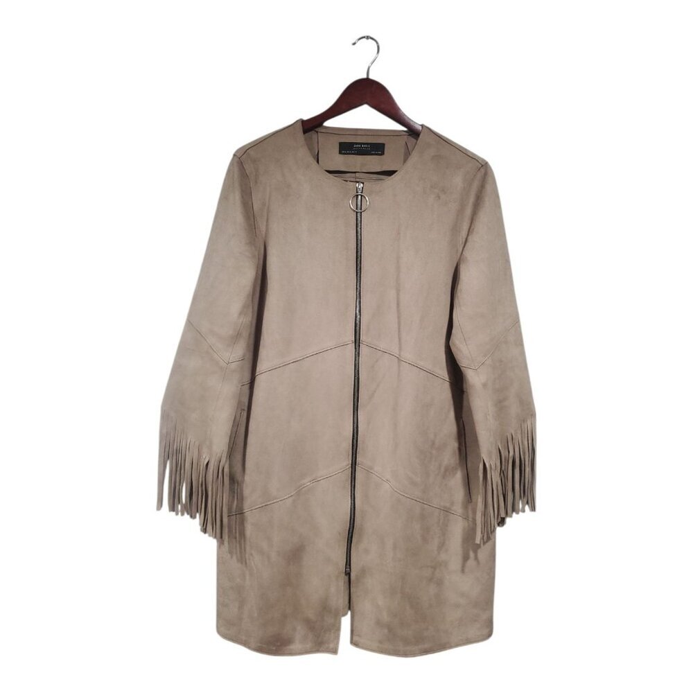 Zara Tan Fringe Jacket